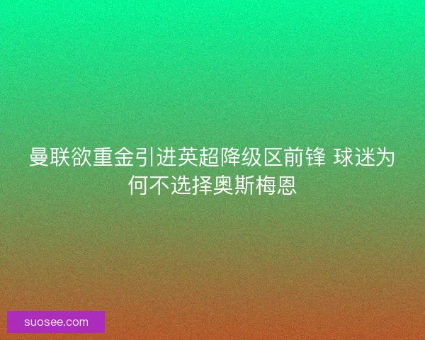 曼联欲重金引进英超降级区前锋 球迷为何不选择奥斯梅恩 曼联欲重金引进英超降级区前锋 球迷为何不选择奥斯梅恩